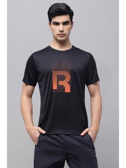 Reebok - Men Black Polyester Blend Half Sleeves T-Shirt