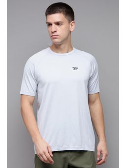 Reebok - Men White Polyester Blend Half Sleeves T-Shirt