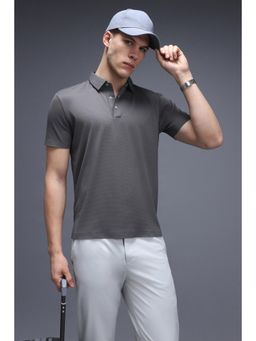 Van Heusen - Men Purple Nylon Blended Half Sleeves Polo T-Shirt