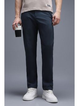 Van Heusen - Men Navy Blue Polyester Trousers