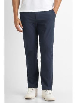 Van Heusen - Men Navy Blue Polyester Trousers
