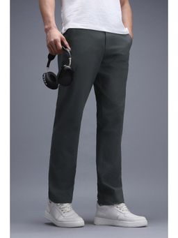 Van Heusen - Men Grey Polyester Trousers