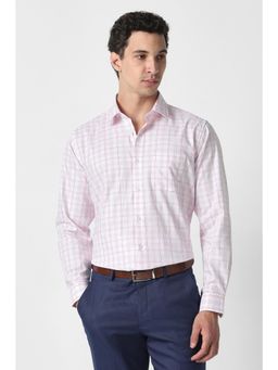 Van Heusen - Men Pink Cotton Full Sleeves Shirt