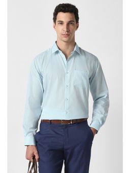 Van Heusen - Men Blue Cotton Full Sleeves Shirt