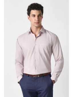 Van Heusen - Men Pink Polyester Blend Full Sleeves Shirt