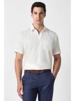 Van Heusen - Men White Cotton Half Sleeves Shirt