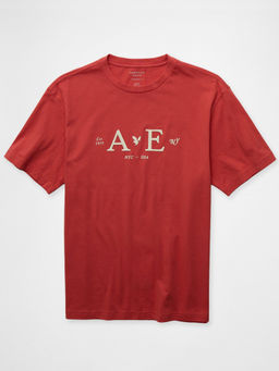 American Eagle - Men Red Cotton Half Sleeves T-Shirt