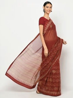 Fabindia - Cotton Silk Block Printed Sari