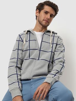 Campus Sutra - Checks Full Sleeve Hooded Sweatshirts
