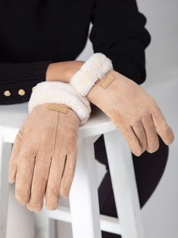 Twenty Dresses by Nykaa Fashion - Beige Fur All Along Hand Gloves