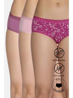 Zivame - Low Rise Full Coverage Hipster Panty - Multicolor (Pack of 3)