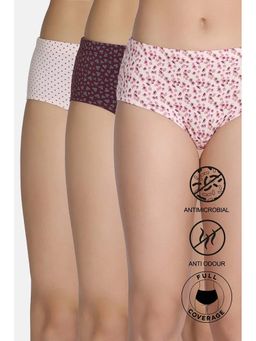 Zivame - Medium Rise Full Coverage Hipster Panty - Multicolor (Pack of 3)