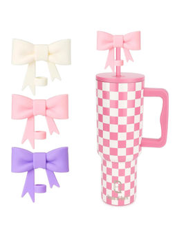 House of Quirk - Tumbler Silicone Straw Covers Cap Dust Proof Drinking Straw Caps Multi (Set of 3)