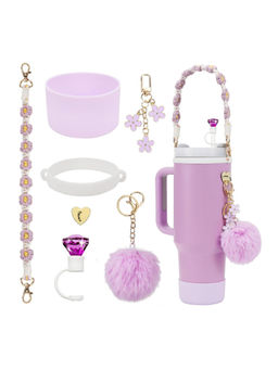 House of Quirk - Handle Strap Silicone Cup Boot Silicone Straw Cover Charms Tumbler Not Included Mauve
