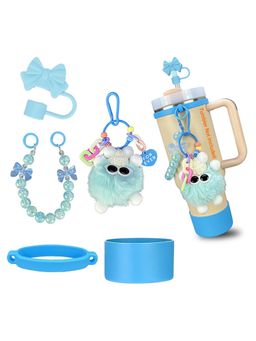 House of Quirk - Handle Strap Silicone Cup Boot Silicone Straw Cover Charms Tumbler Not Included Blue