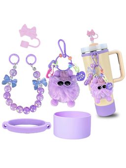 House of Quirk - Handle Strap Cup Boot Silicone Straw Cover Charms Tumbler Not Included Purple