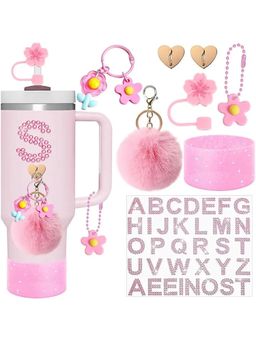 House of Quirk - 5Pcs Plastic Snack Bowl & Cup Boot Set For 40Oz Tumbler With Handle Raspberry