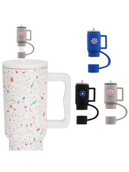 House of Quirk - Tumbler Silicone Straw Covers Cap Dust Proof Drinking Straw Caps Multi (Set of 3)