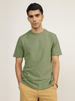 Andamen - Casual Men's Green Crew Neck Regular Fit T-Shirt