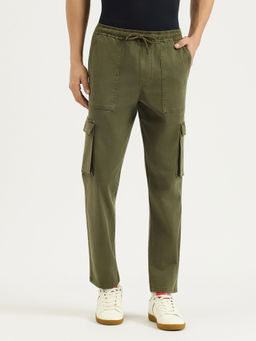 United Colors of Benetton - Solid Relaxed Fit Green Cargo Pant