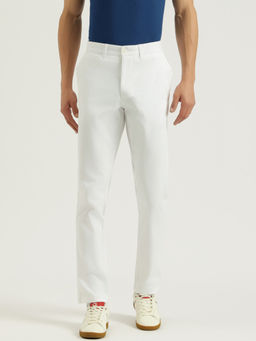 United Colors of Benetton - Solid Relaxed Fit White Chino Casual Trouser