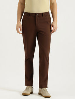 United Colors of Benetton - Relaxed Fit Solid Mid Rise Brown Casual Trouser