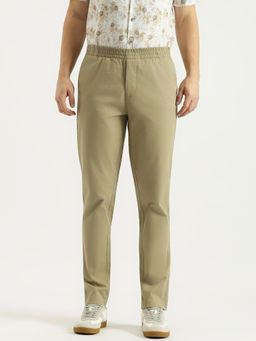 United Colors of Benetton - Relaxed Fit Solid Mid Rise Beige Casual Trouser