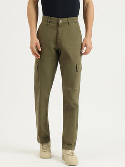 United Colors of Benetton - Solid Comfort Fit Green Cargo Pant