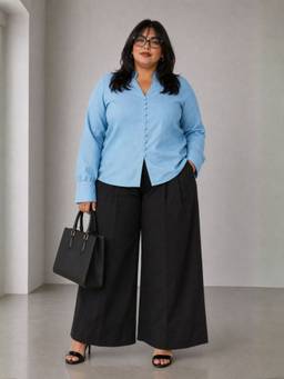 Virgio - Self Design Viscose Mandarin Plus Size Shirt