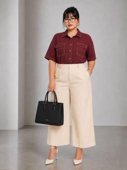 Virgio - Solid Cotton Contrast Stitch Shacket for Women