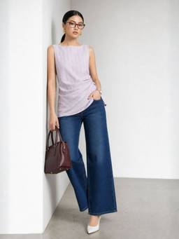 Virgio - Pink Striped Cotton Stripped Side Knot Top