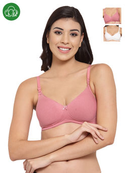 Inner Sense - Organic Cotton Antimicrobal Padded T-Shirt Bra -Pack Of 3 -Multi-Color