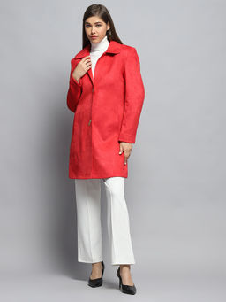 Monte Carlo - Womens Solid Rust Collar Full Sleeve Winter Coat
