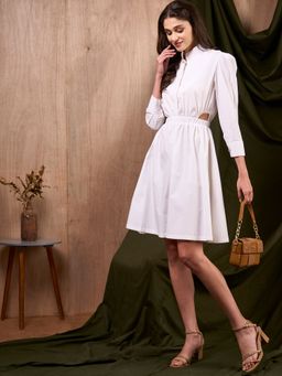 MISH - LUXE By MISH Giza Cotton Evening Knee Length White Dress