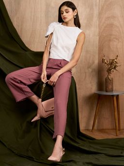 MISH - LUXE By MISH Giza Cotton White Sleeveless Crop Top