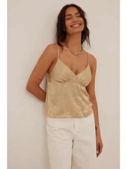 NA-KD - Jacquard Singlet Beige