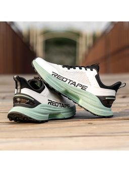 Red Tape - ETPU Men Textured White and Mint Green Walking Shoes