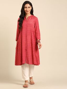 Imara - Women Pink Viscose Printed Kurta