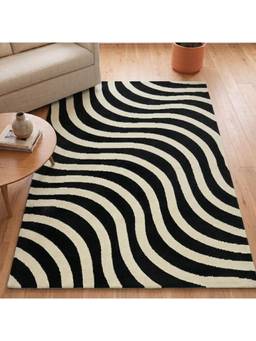 Saral Home - Epal Modern Wavy Line Polyester & Olefin Bcf Yarn Carpet