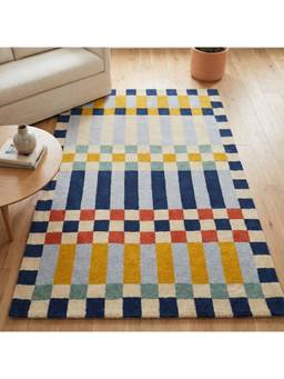 Saral Home - Franc Geometric Polyester Bcf Area Multicolor Carpet