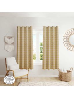 HomeTown - Amour Jacquard Window Curtain In Mustard Colour