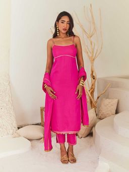 Urban Suburban - Pink Kurta Set with Dupatta (Set of 3)