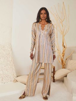 Urban Suburban - Multicolor Co-ord Set with Conch Detail (Co-ord Set of 2)