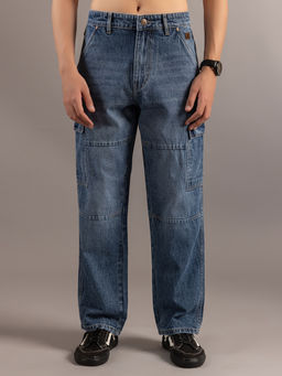Club York - Mid Blue Cargo Jeans for Men