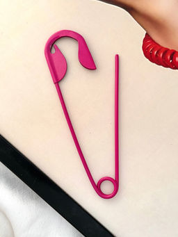ISHKAARA - Pink Oversized Safety Pin Hair Bun Stick for Women