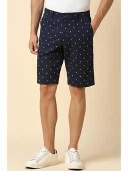 Allen Solly - Men Navy Print Slim Fit Shorts