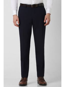 Van Heusen - Men Navy Solid Slim Fit Trouser