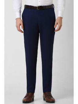 Van Heusen - Men Navy Solid Slim Fit Trouser