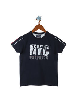 Monte Carlo - Boys Navy Round Neck T-Shirt