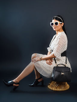 Horra - Solid Satchel Bag Black (M)